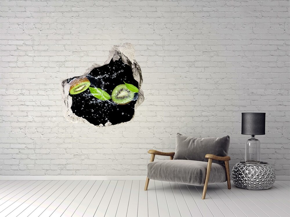 Hole wall sticker Kiwi and water