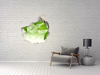 Hole wall sticker Green leaves