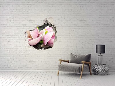 3D wall hole wallpaper Magnolia stone zen