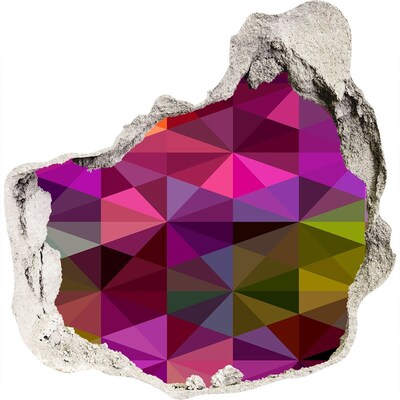 3D wall hole wallpaper Colorful Stained Glass in the Hole in the Wall