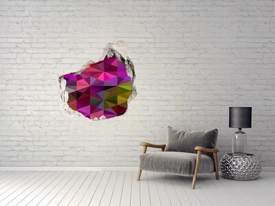 3D wall hole wallpaper Colorful Stained Glass in the Hole in the Wall