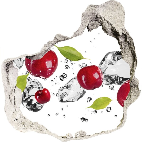 Hole in the wall sticker Cherries and water