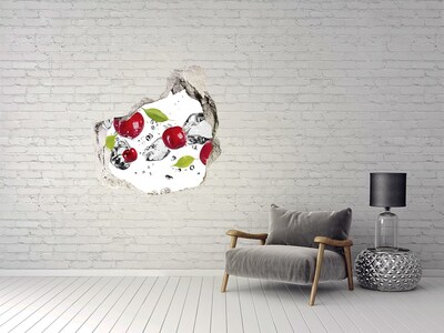 Hole in the wall sticker Cherries and water