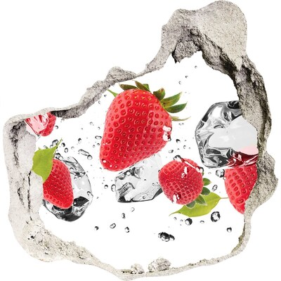 Hole in the wall decal Strawberries and water