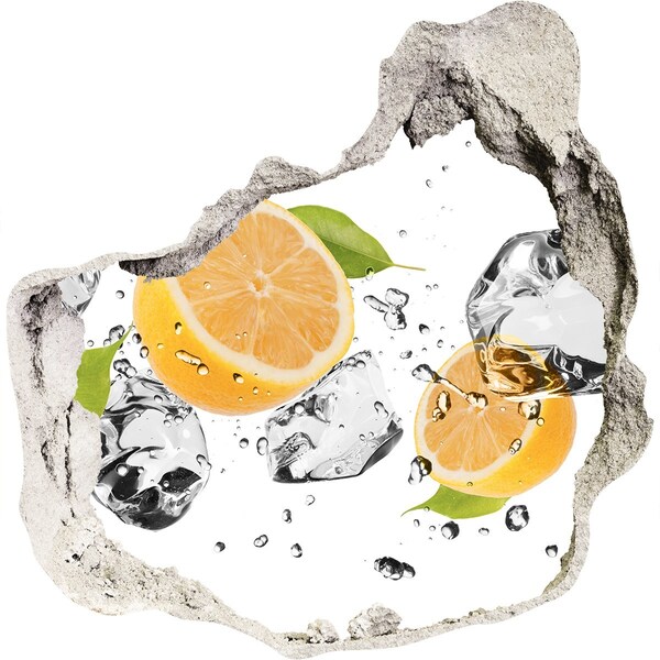 Hole in the wall sticker Citrus explosion in water