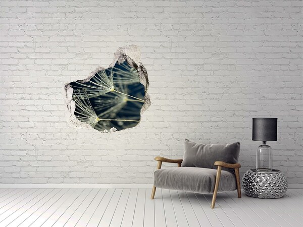 Hole in the wall decal Dandelion flowers in water