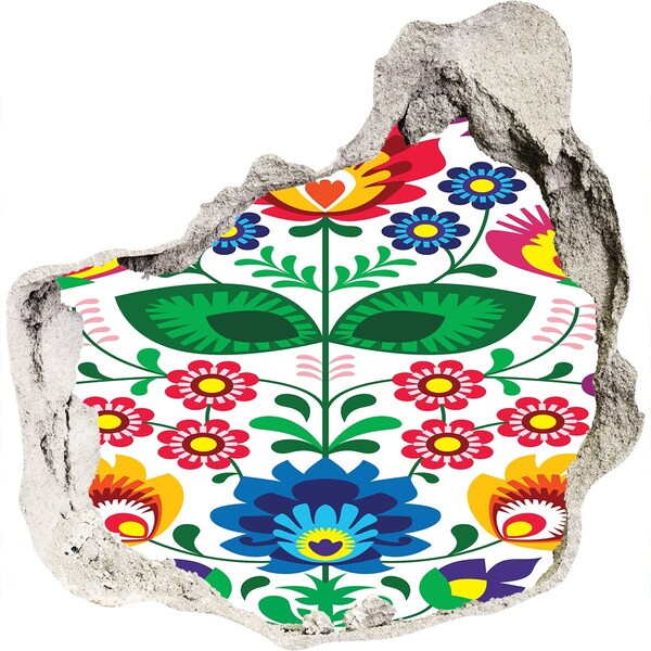 Hole in the wall sticker Ethnic pattern