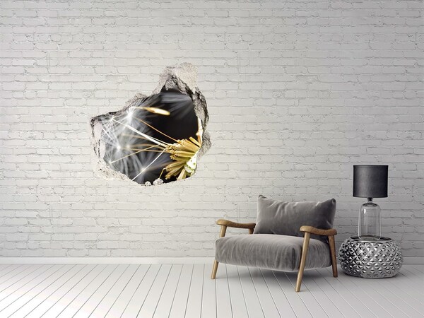 3D wall hole wallpaper Dandelion seeds