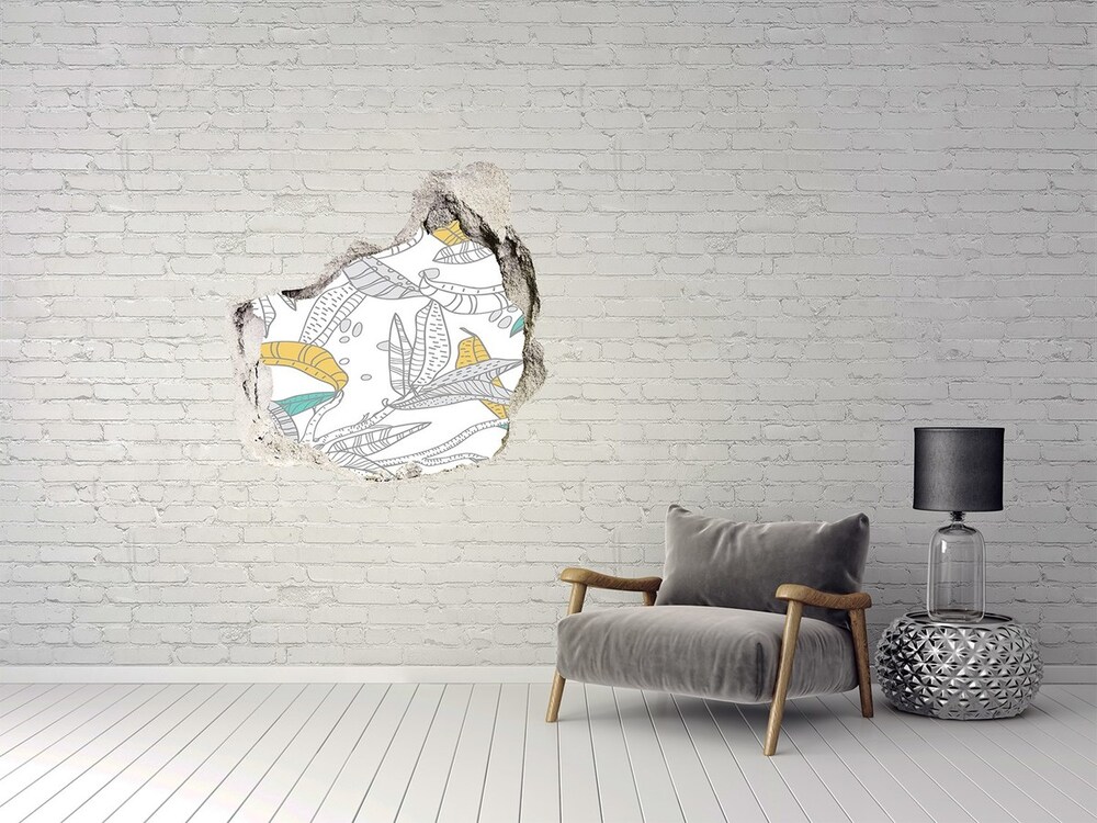 Hole in the wall decal Colorful leaves