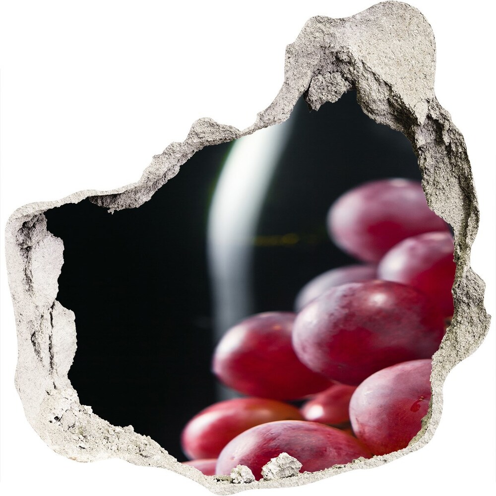 Hole in the wall decal Grapes and wine