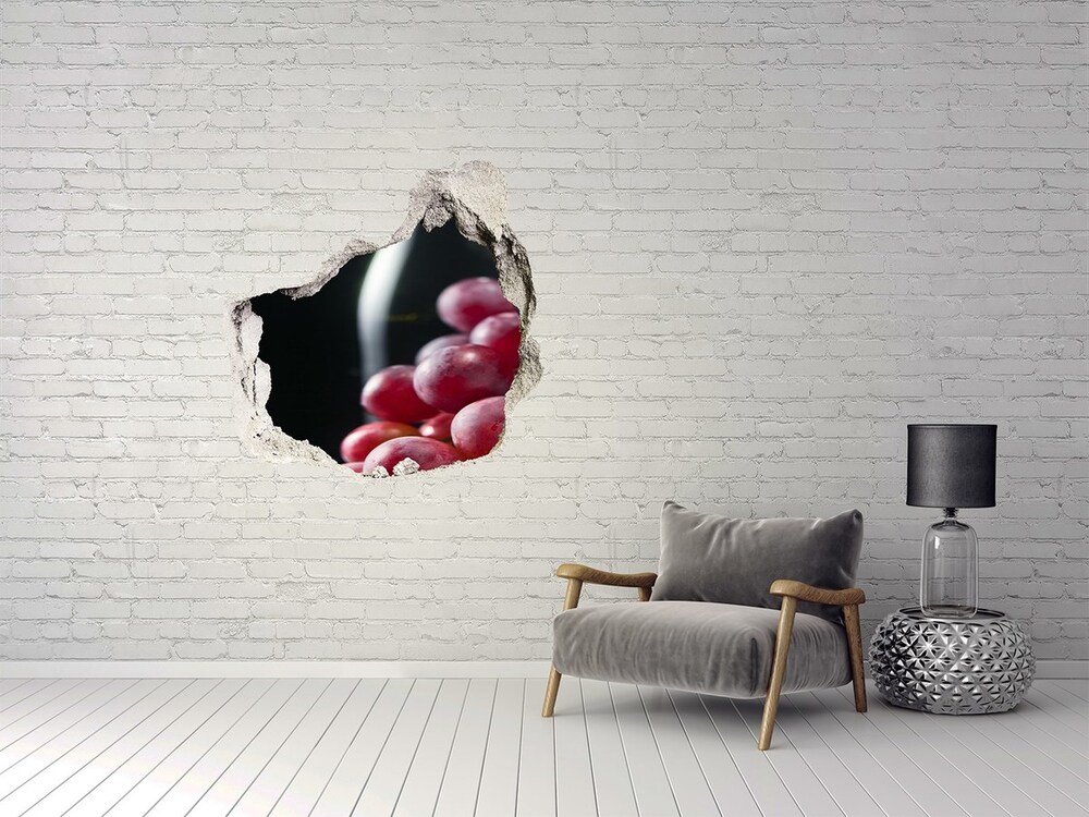 Hole in the wall decal Grapes and wine