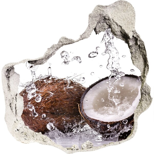 3D wall hole wallpaper Coconut and water