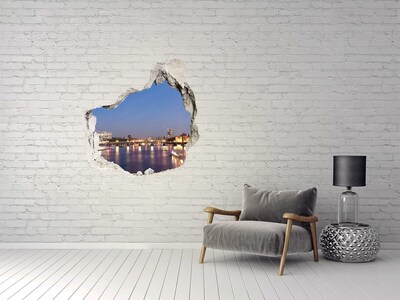 3D wall hole wallpaper View of London at night