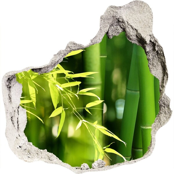 Hole wall sticker Green bamboo forest