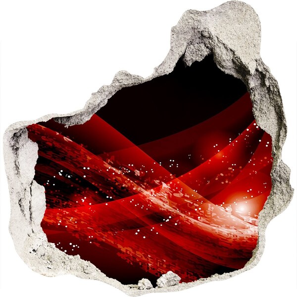 3D wall hole Red swirl in concrete