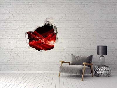 3D wall hole Red swirl in concrete