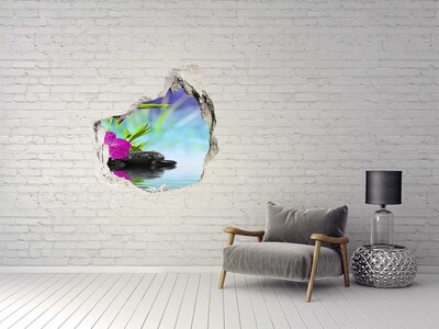 3D wall hole An oasis of peace with an orchid