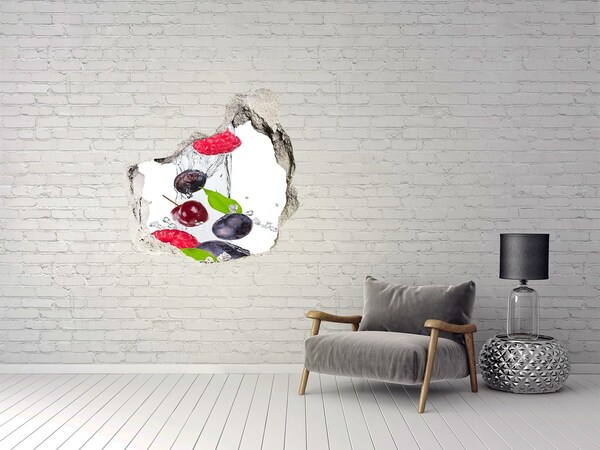 Hole in the wall sticker Fruit waterfall in concrete