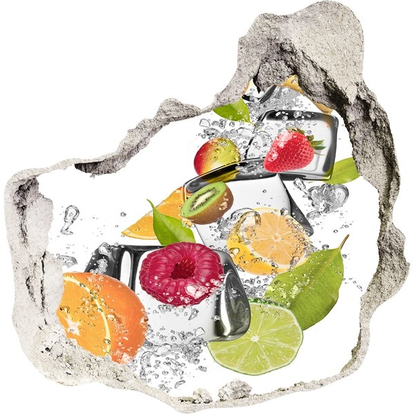 Hole in the wall sticker Fruit cocktail on ice