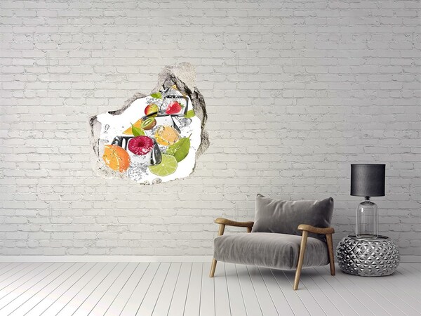 Hole in the wall sticker Fruit cocktail on ice