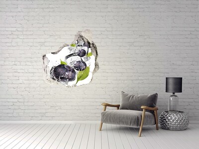 3D wall hole wallpaper Ice berries