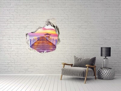 Hole wall sticker Wooden pier