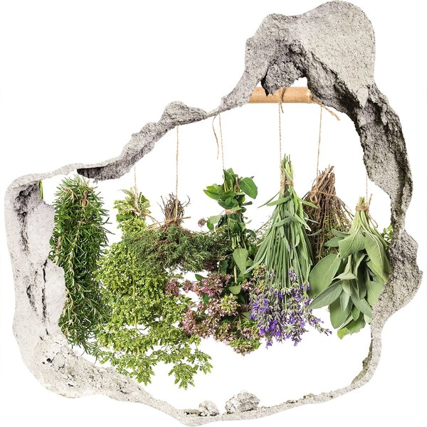 Hole wall sticker Herbs on a string