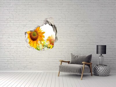 Hole in the wall sticker Sunflowers