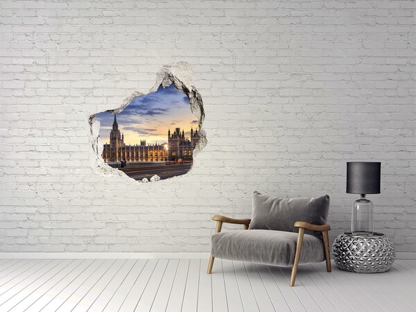 Hole in the wall decal Sunset over London