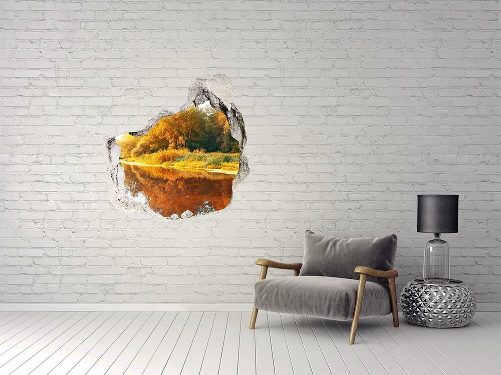 Hole in the wall decal River in autumn