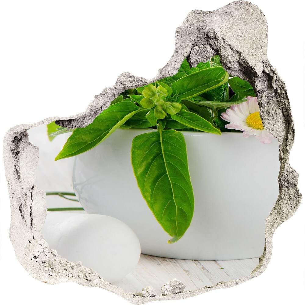 Hole in the wall sticker Mortar and herbs