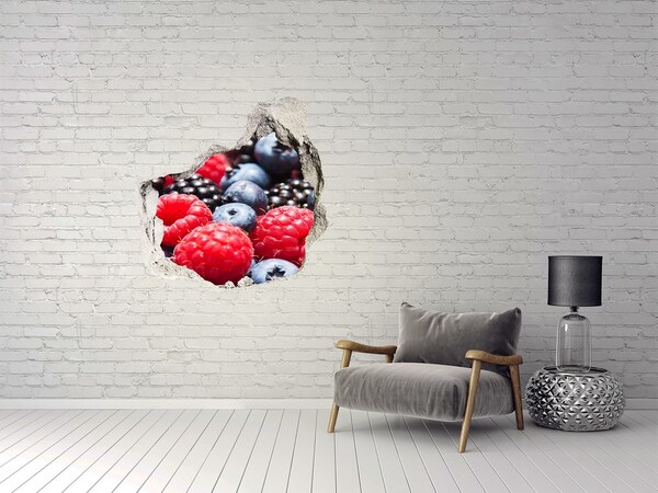 Hole in the wall sticker Forest fruits