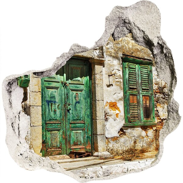 Hole in the wall decal Green door in the ruins