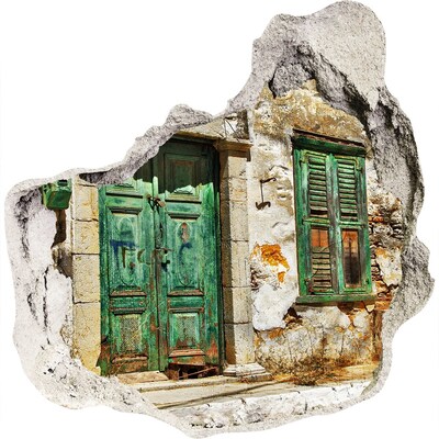 Hole in the wall decal Green door in the ruins