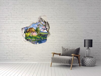 Hole in the wall sticker Spring landscape