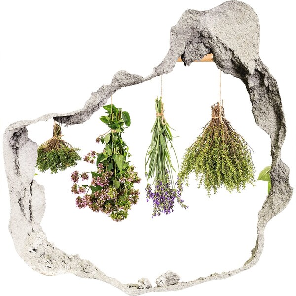 3D wall hole wallpaper Herbal corner in the kitchen