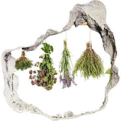 3D wall hole wallpaper Herbal corner in the kitchen