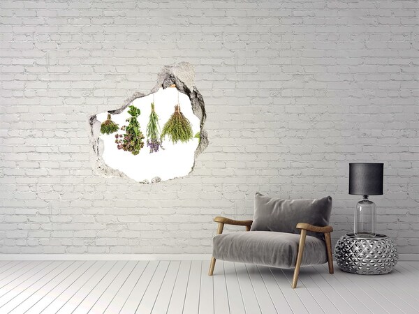 3D wall hole wallpaper Herbal corner in the kitchen