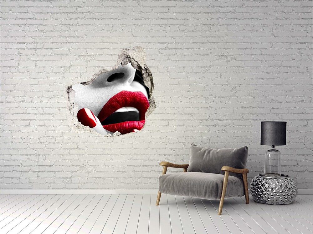 3D wall hole wallpaper Lace mask