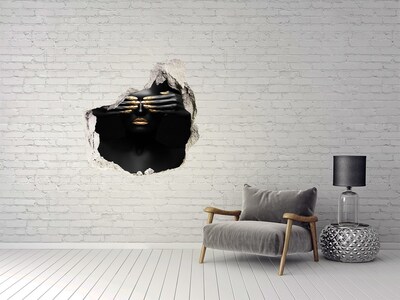 Hole wall sticker A woman in black