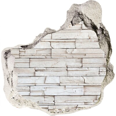 Hole wall sticker White wall stone