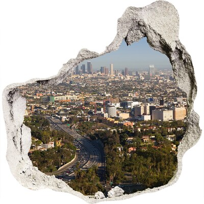Hole in the wall decal View of Los Angeles