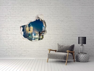 Hole in the wall decal Krakow at night