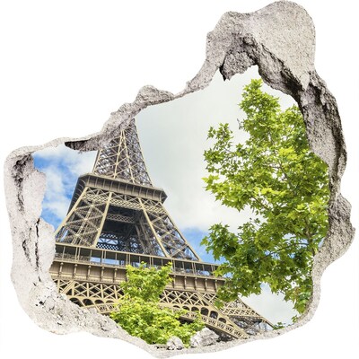 3D wall hole Eiffel Paris tower