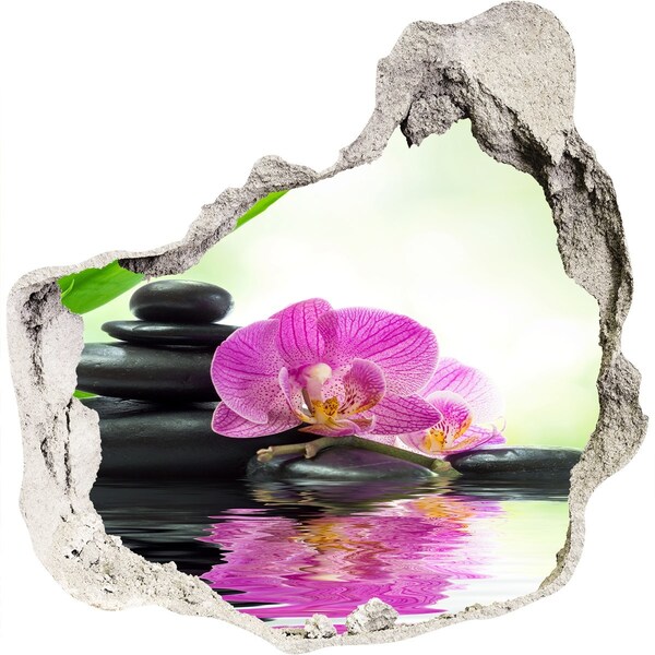 Hole wall sticker Relaxing orchid garden