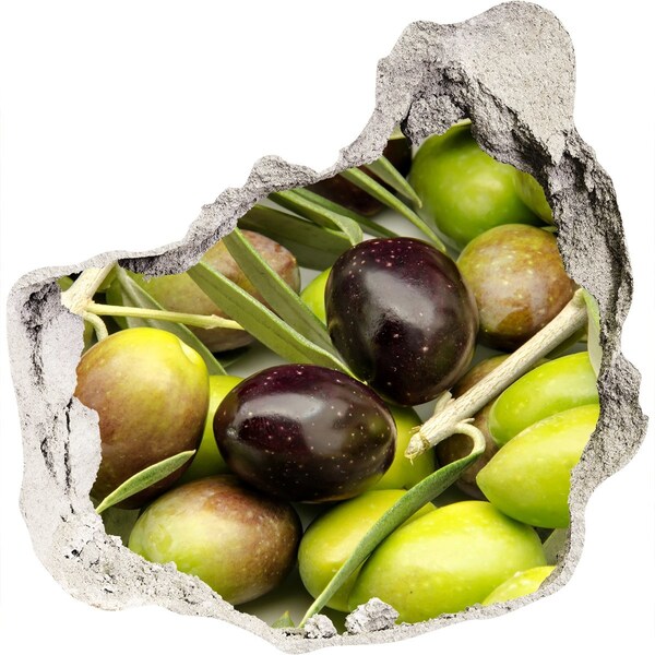 Hole wall sticker Olives in concrete