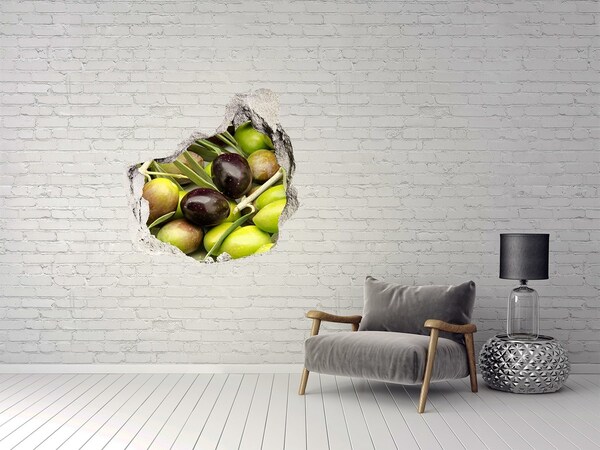 Hole wall sticker Olives in concrete