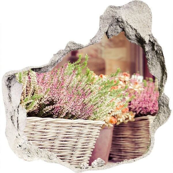 3D wall hole wallpaper Lavender in a pot