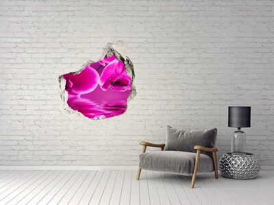Hole wall sticker A floral paradise in shades of pink