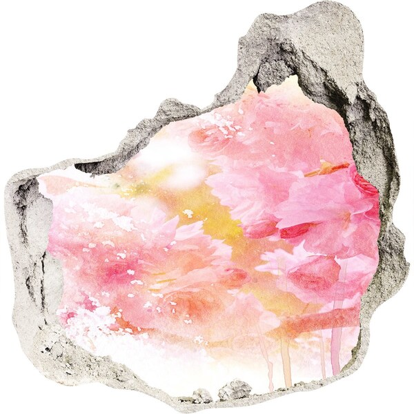 Hole in the wall decal A floral landscape behind a hole in the wall